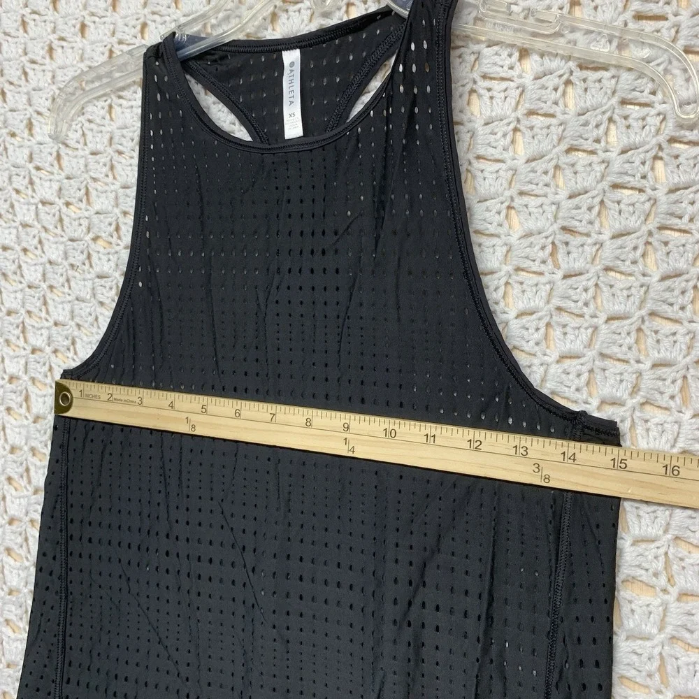 Athleta Tank Top Womens Size XS Black Oval Laser Cut Razor‎ Back Run Gym